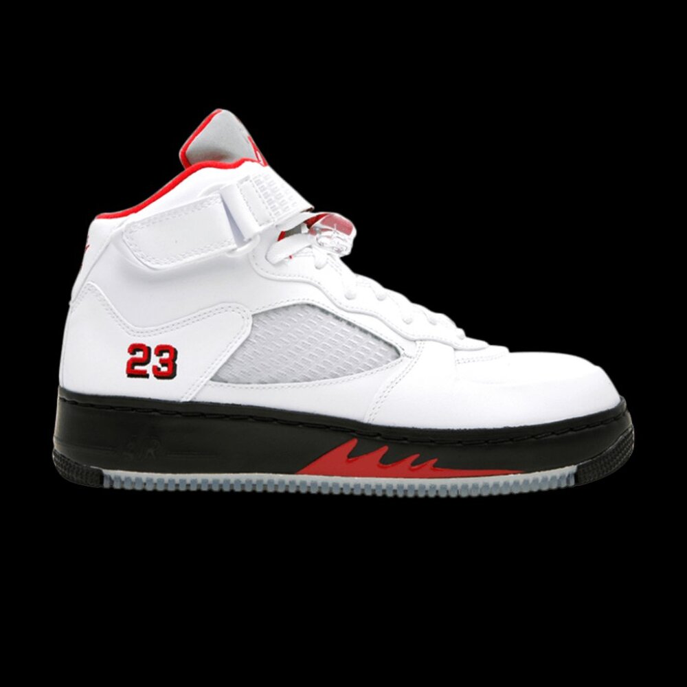 Nike Air Jordan 5 Mens Fusion White Varsity Red Black 318608-161 Air Force1 Sz 8